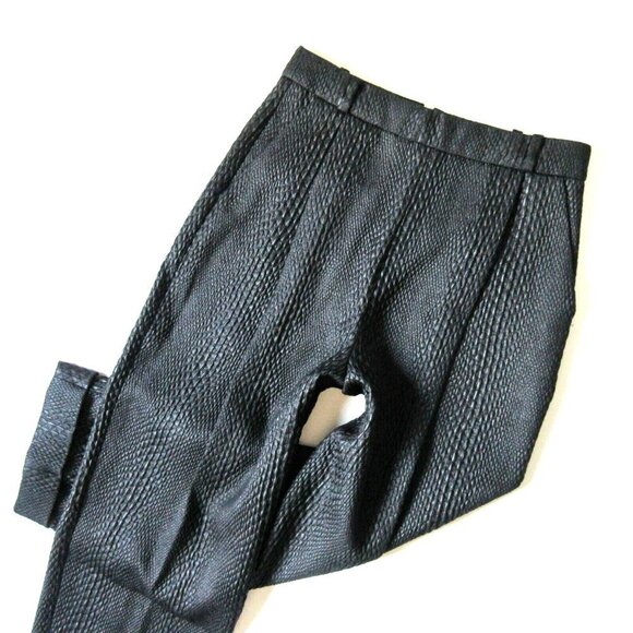 NWT J Brand Asawa in Black Textured Snakeskin Brocade Crop Trouser Pants 2 $550 - Picture 2 of 8